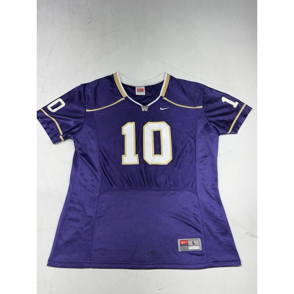 Vintage Nike Team Washington Huskies Football Jersey #10 Purple Youth Large
